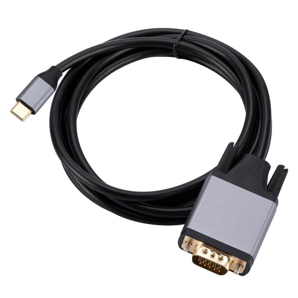 Adattatore da tipo C a VGA cavo adattatore da USB 3.1 tipo C a VGA in lega di alluminio cavo schermo HD da 10Gbps USB3.1 per proiettore MacBook