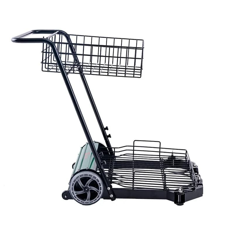 2 Baskets Capacity 300 Balls Easy to Transport Tennis Ball Mower and Teaching Cart