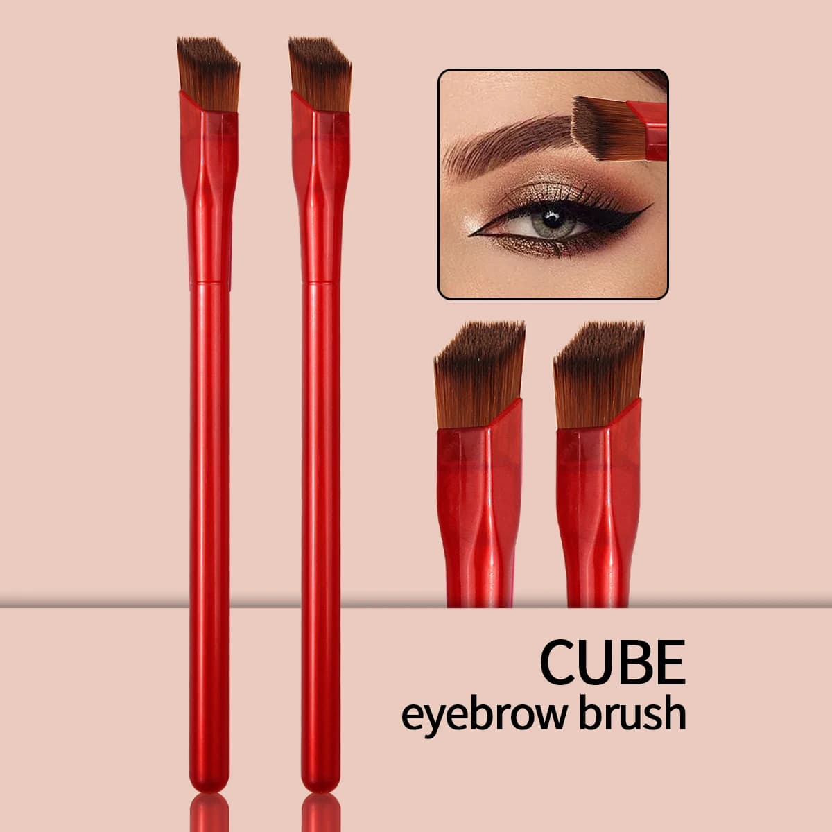 2-piece multifunctional angled eyebrow brush, concealer brush, soft bristles for easy cleaning, eye makeup tools for beginners