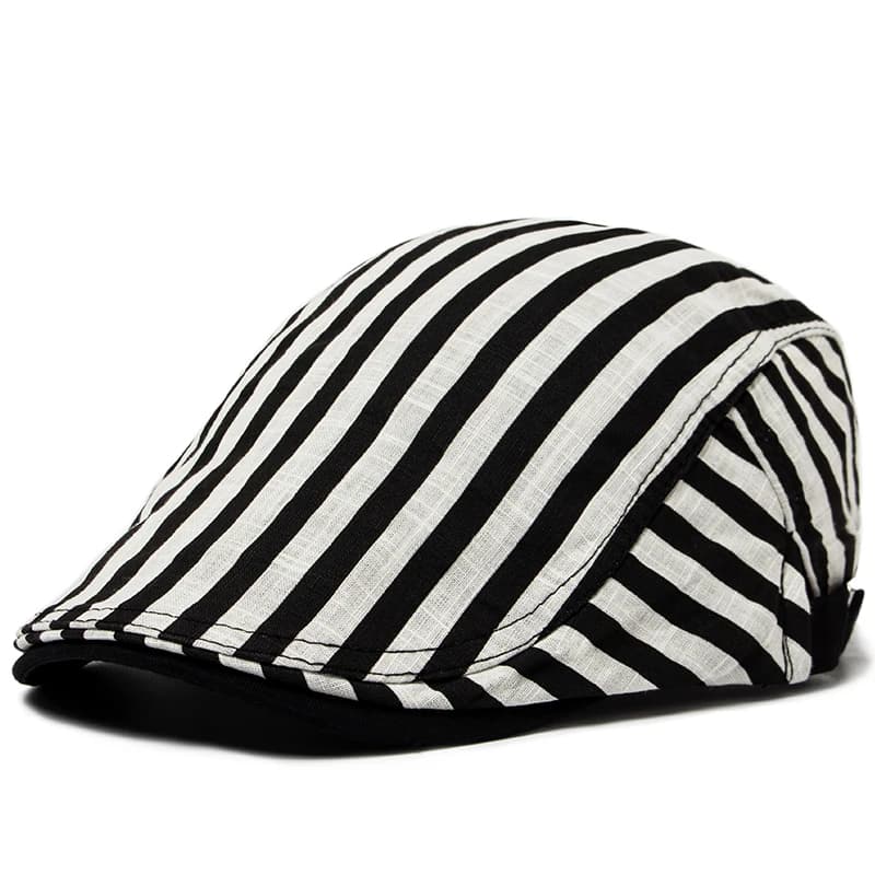 CNTANG Cappello Berretto da uomo Vintage Stripes Plaid Visiera in cotone Berretto piatto Moda casual Berretti da sole per le donne Berretti estivi Stile sottile Nuovo