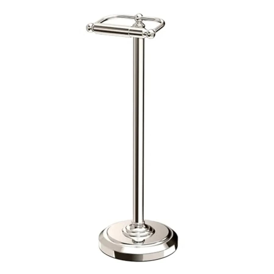 1436PN Toilet Paper Holder Stand, Freestanding Floor Stand for Bathroom,,Weighted Base, 22 Inch