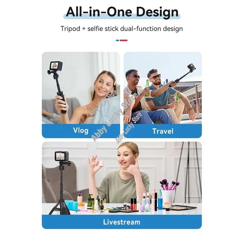 Treppiede pieghevole per selfie stick per Gopro 13 DJI Osmo Action 5/4/3 Accessori per action camera a lunghezza regolabile-A79U