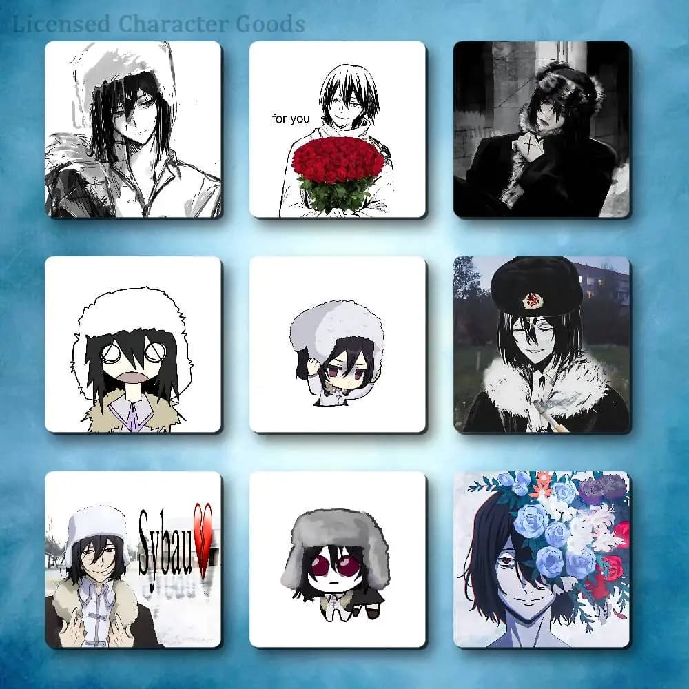 F-Fyodor Refrigerator Magnets Square Tiles with Magnetic Sheets Printed for Decoration Collect 55mm