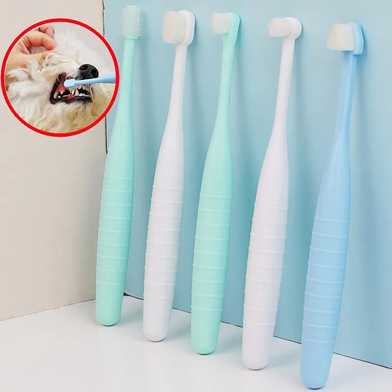 Pet Toothbrush Dog Toothbrush Dog Tooth Cleaning Dog Toothbrush Small Head Toothbrush for Dogs Mouth Hygiene Oral Toiletries 360 Degree Dog Toothbrush