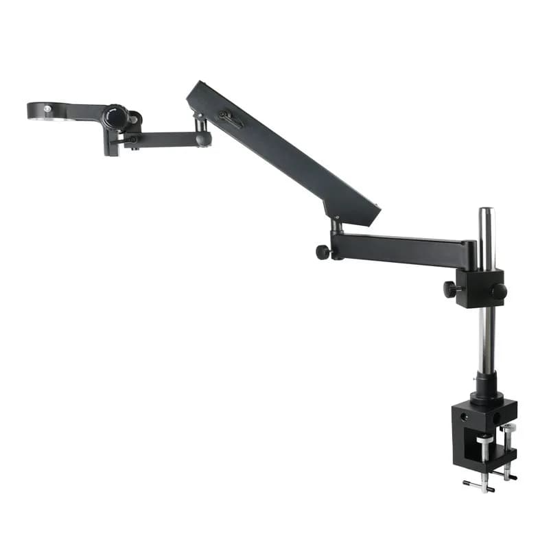 Supporto articolato regolabile con braccio articolato con supporto per morsetto, testa da 76 mm per microscopio stereo binoculare trinoculare