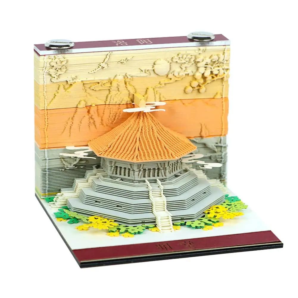 Blocco note creativo con incisioni 3D su carta, modello di luoghi emblematici di Luoyang, foglietti adesivi come regalo souvenir unico.