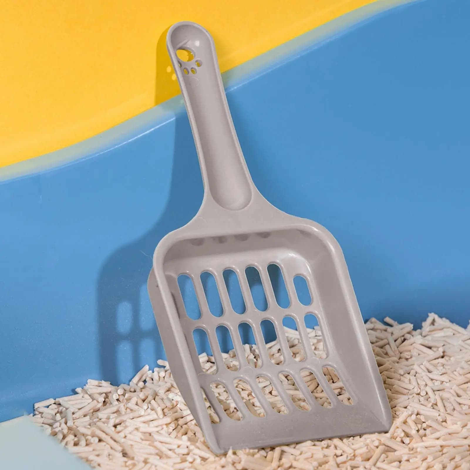 Cat Scooper For Litter Box Ergonomic Poop Shovel Poop Scooper Cat Litter With Long Handle For Home Bathroom Balcony Hallway