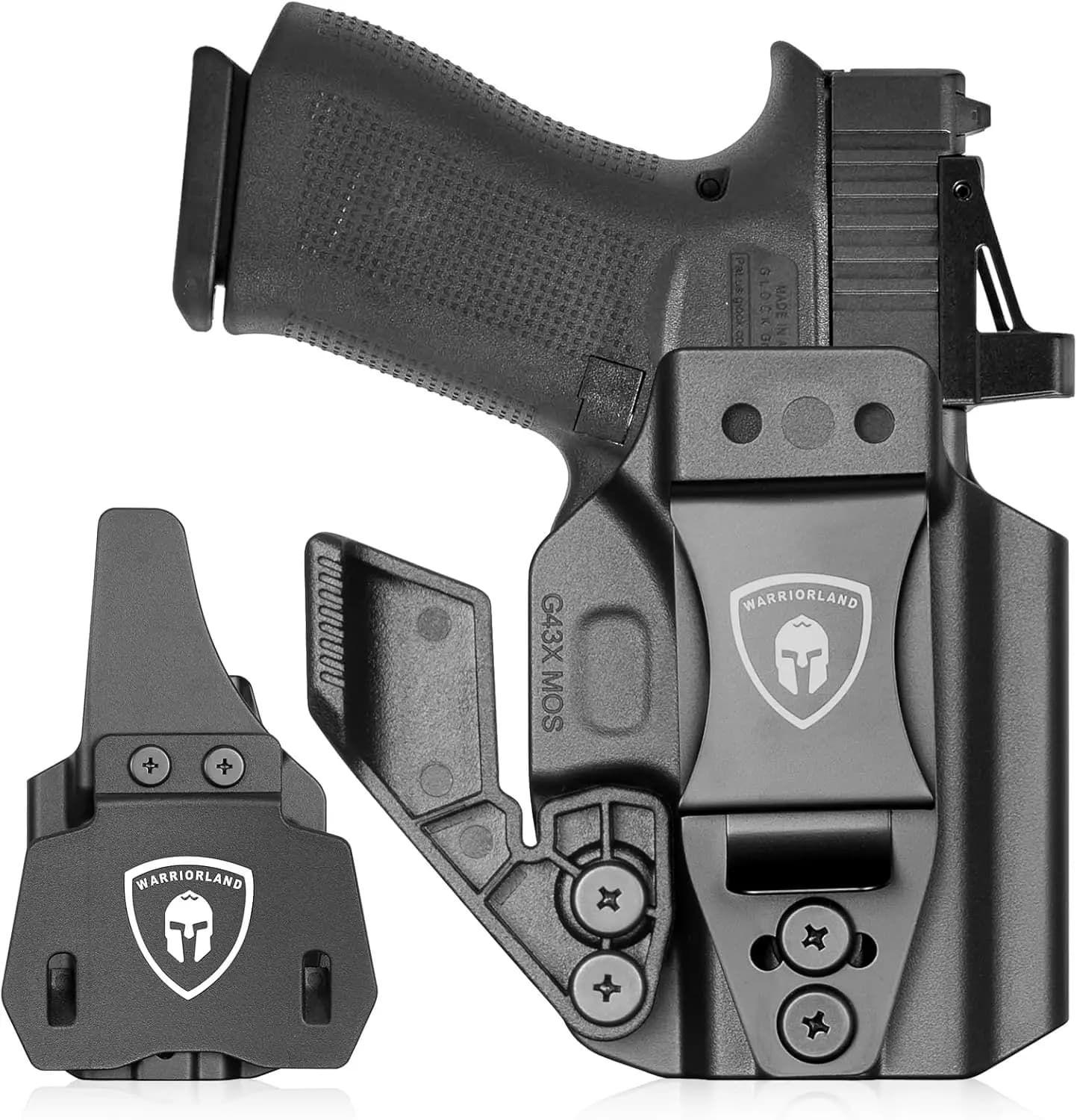 IWB/OWB G43x for Glock 43 / 43X / 43X MOS (Senza Torcia/Laser), with Removable Support Griffe, Paddle Included, for Right Hand