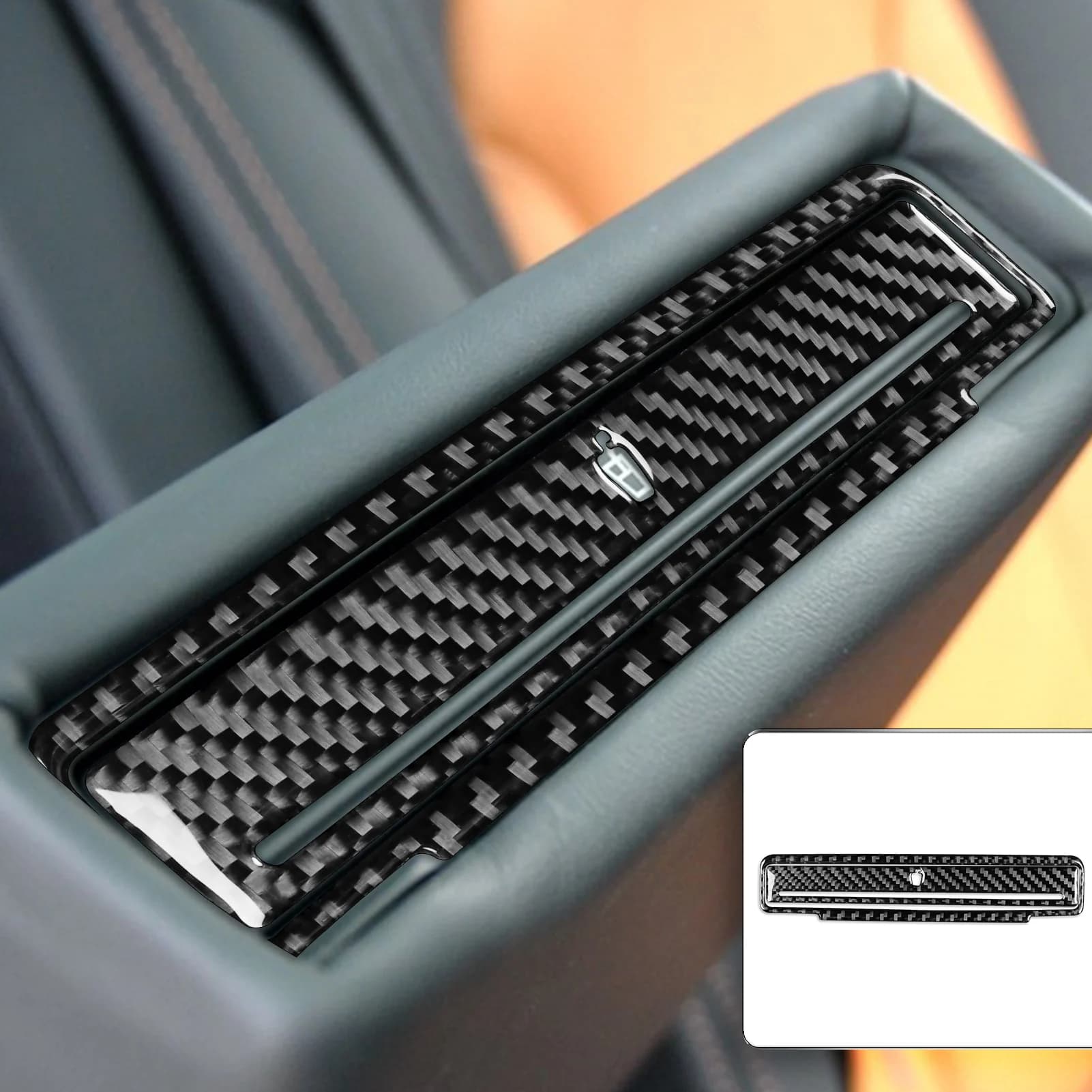 For Audi Q7 2007-2015 Interior Car Accessories Carbon Fiber Posterior Tazza di Drenaggio Wall decal Decorative Cover Trim Frame