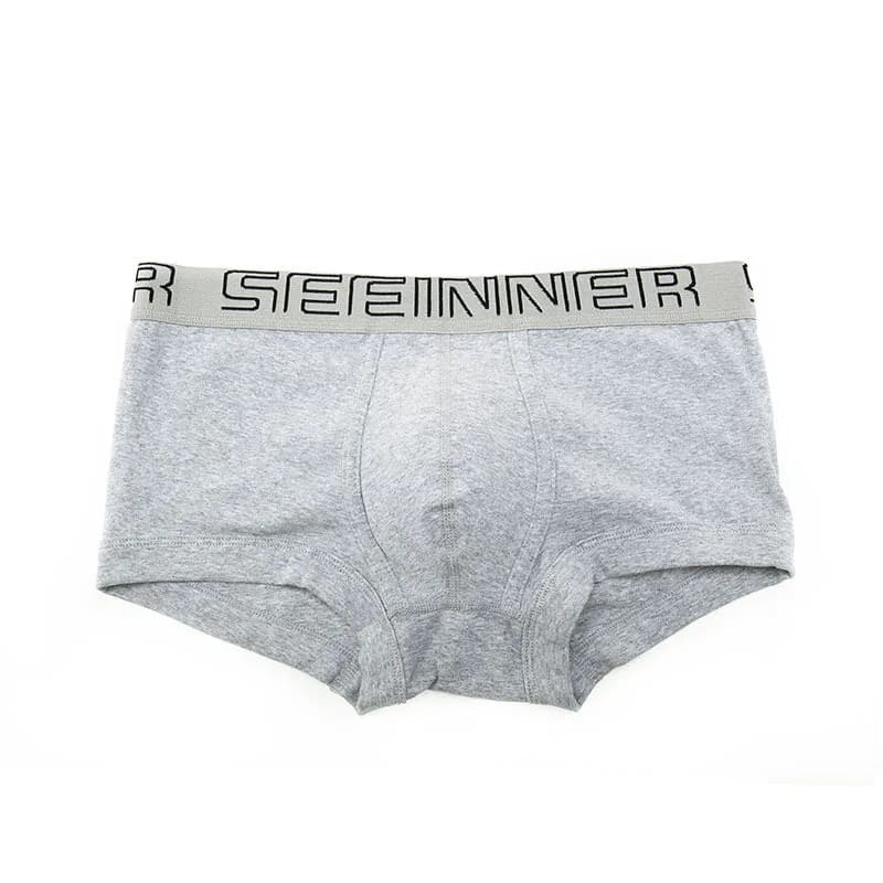 SEEINNER Men's Underwear Boxer Shorts Enlarged U Shape Support Pouch Cotton Mid Rise Elastic Waist Underpants Daily Loungewear