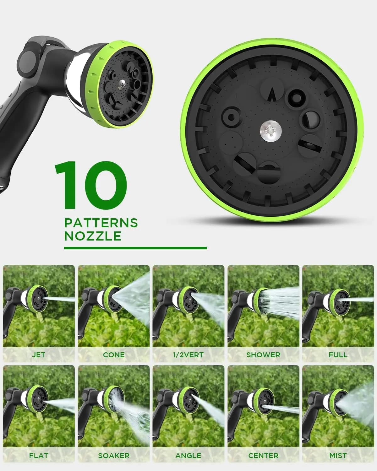 Retractable garden wrapper, 5/8 inch wall water hose x 82 feet + 6 feet with automatic slow winding system, 10 models nozzle