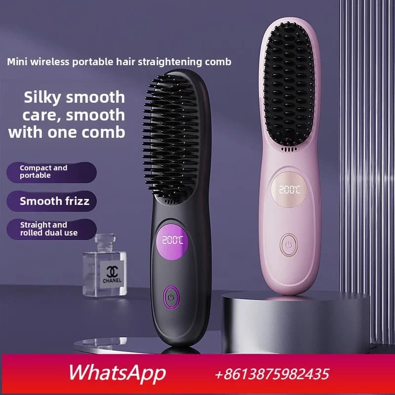 YJQ wireless hair plate with negative ions, portable, to iron and curl hair.