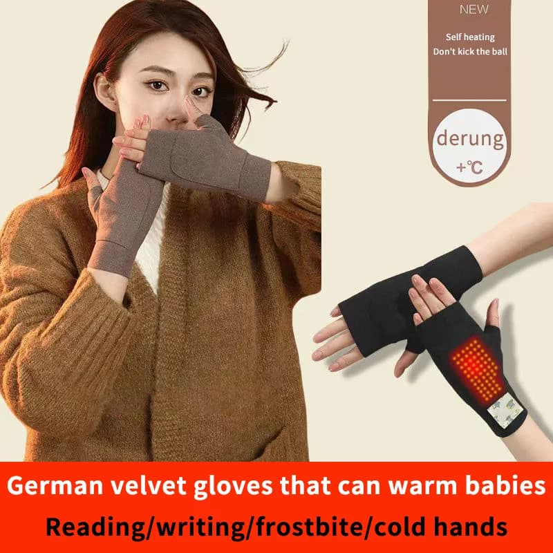 1 paio di guanti senza dita da donna caldi alla moda, morbidi guanti mezze dita in tinta unita, touch screen, guanti in velluto, design tascabile invernale