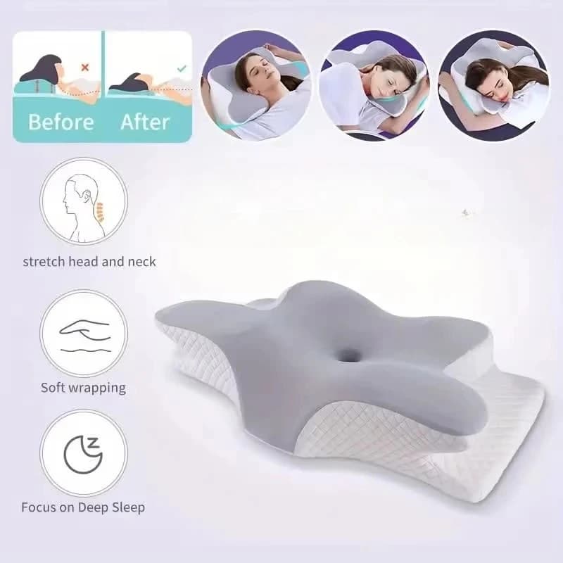 Cuscino per il Sonno in Memory Foam a Lento Ritorno, Ultima Versione 2026, per Protezione del Collo