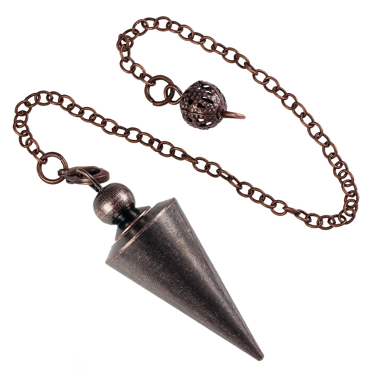 Pendolo con ciondolo a cono spirituale in metallo per rabdomanzia Divinazione Guarigione Spirale Dowsing Pendolo Chakra Bilanciamento Strumento di meditazione