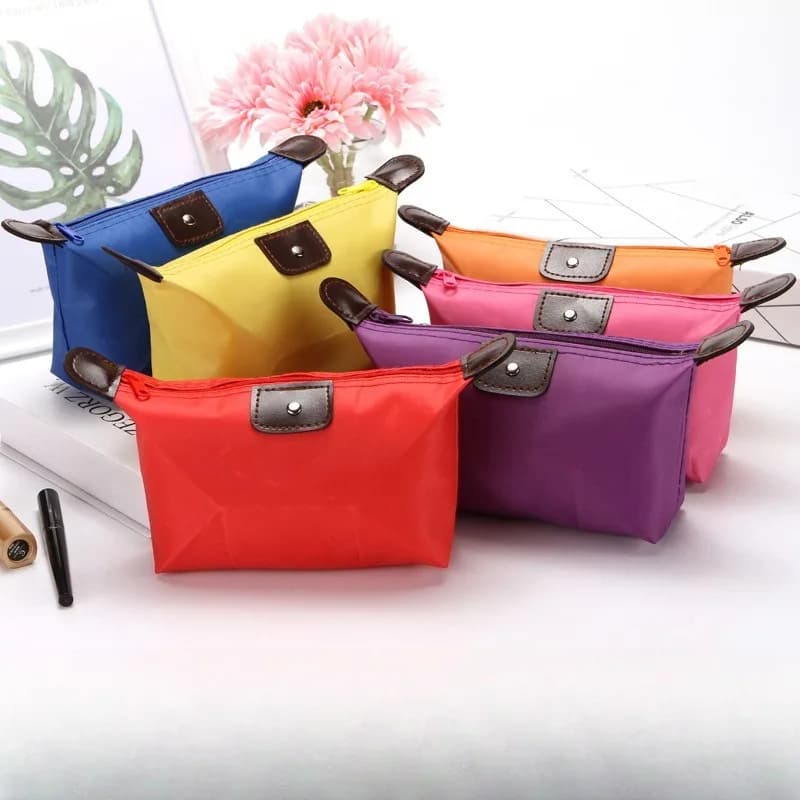 Waterproof Colorful Cosmetic Bag For Women Travel Dumpling Storage Bags Mini Cute Toiletry Makeup Portable Tote