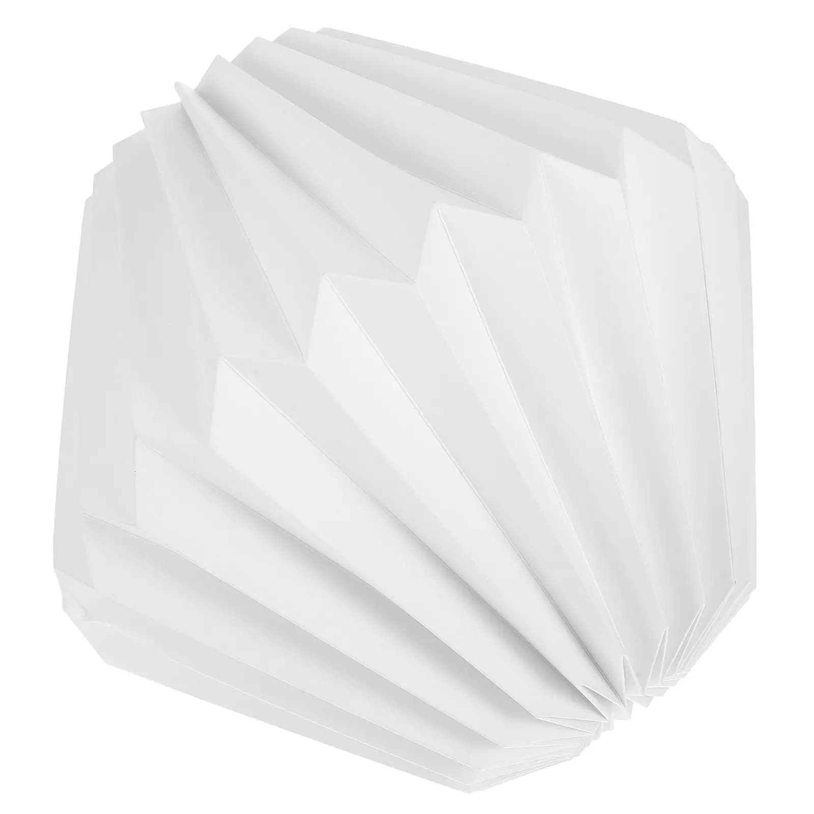 Foldable Origami Lantern Paper Lampshade Nordic Style Hanging Light Shade Decorative Lamp Cover White for Living Room Bedroom