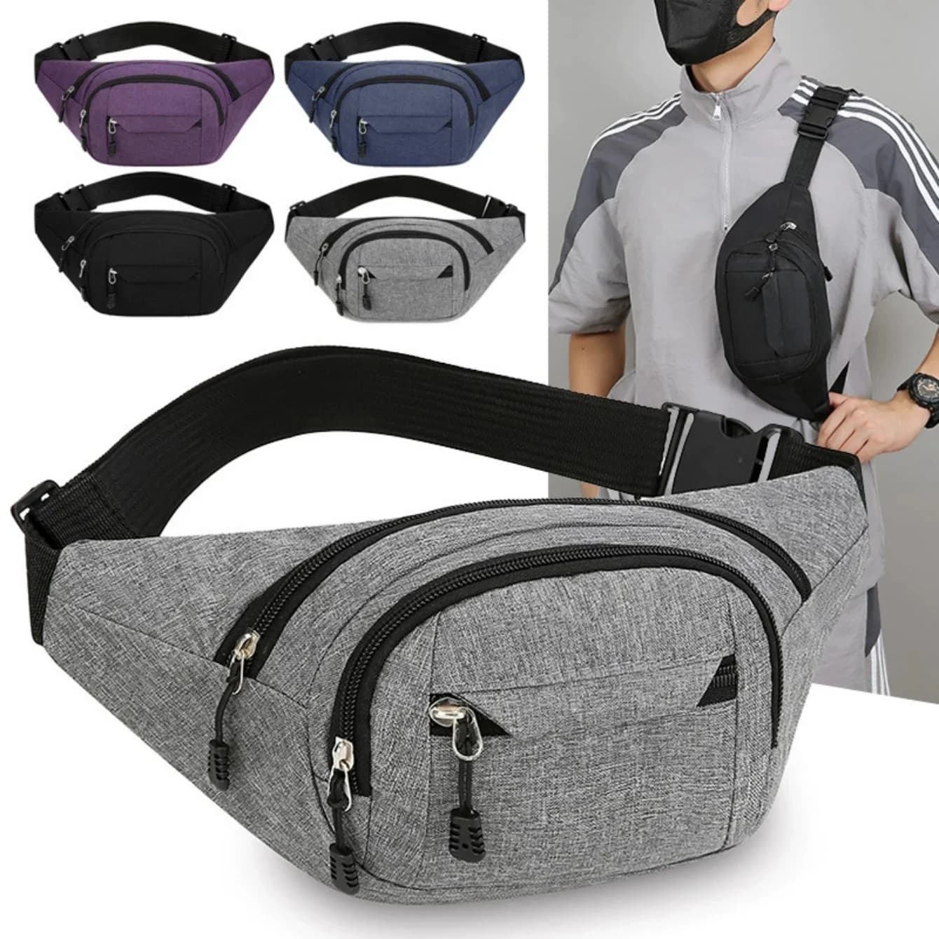 Fashionable women's pocket racing shoulder strap sporty back chest strap cycling walks wallet big phone bag