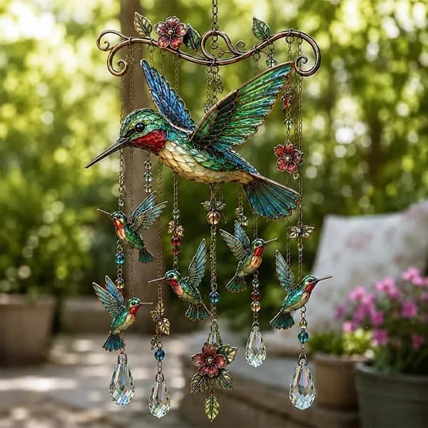 Household Portable Hummingbird Wind Chime Innovative Cute Creative Design Home Decor Ornament