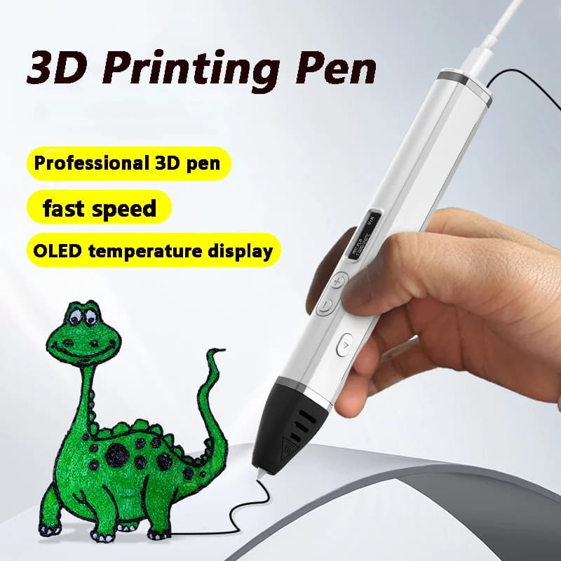 Penna 3D Professionale per Stampa 3D con Display OLED, Filamento PLA, Design Staccabile per Creazioni 3D