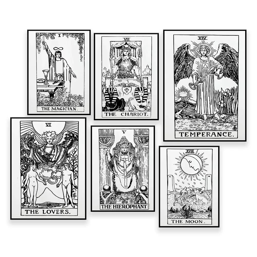 The High Priestess Tarot Card Print | Wall Art Poster | Celestial Home Decor | Aesthetic Room Decor