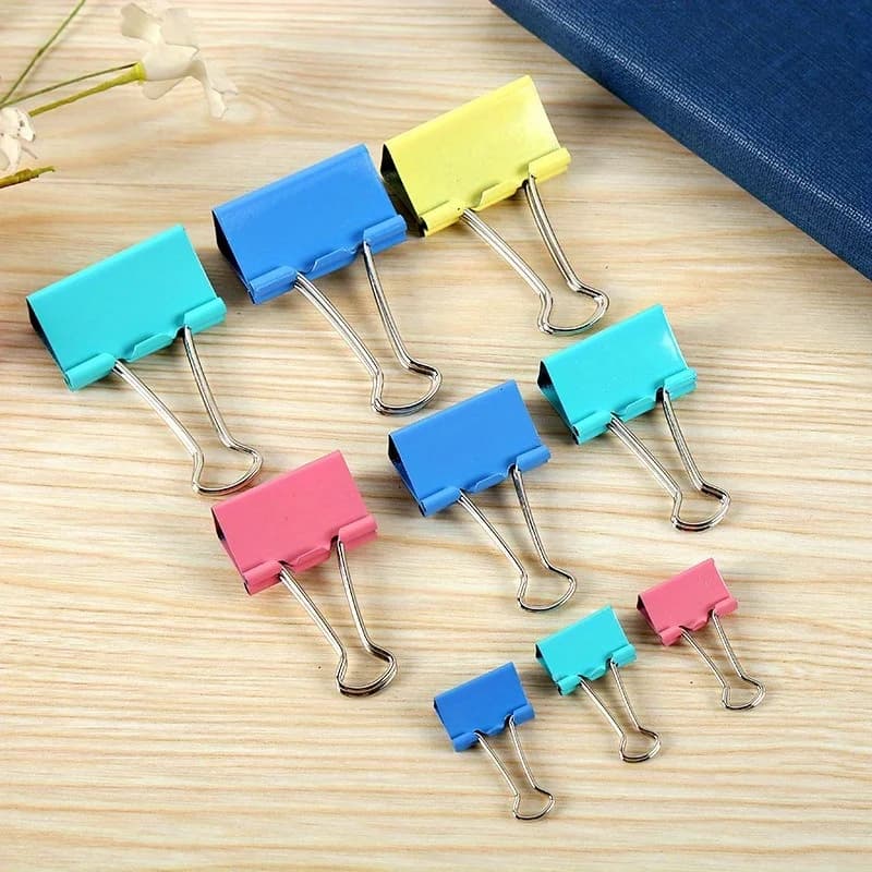 32mm/41mm/51mm 12/24 pezzi colore clip a coda lunga clip a coda di rondine grande medio e piccolo set di forniture per ufficio cartella di file legante