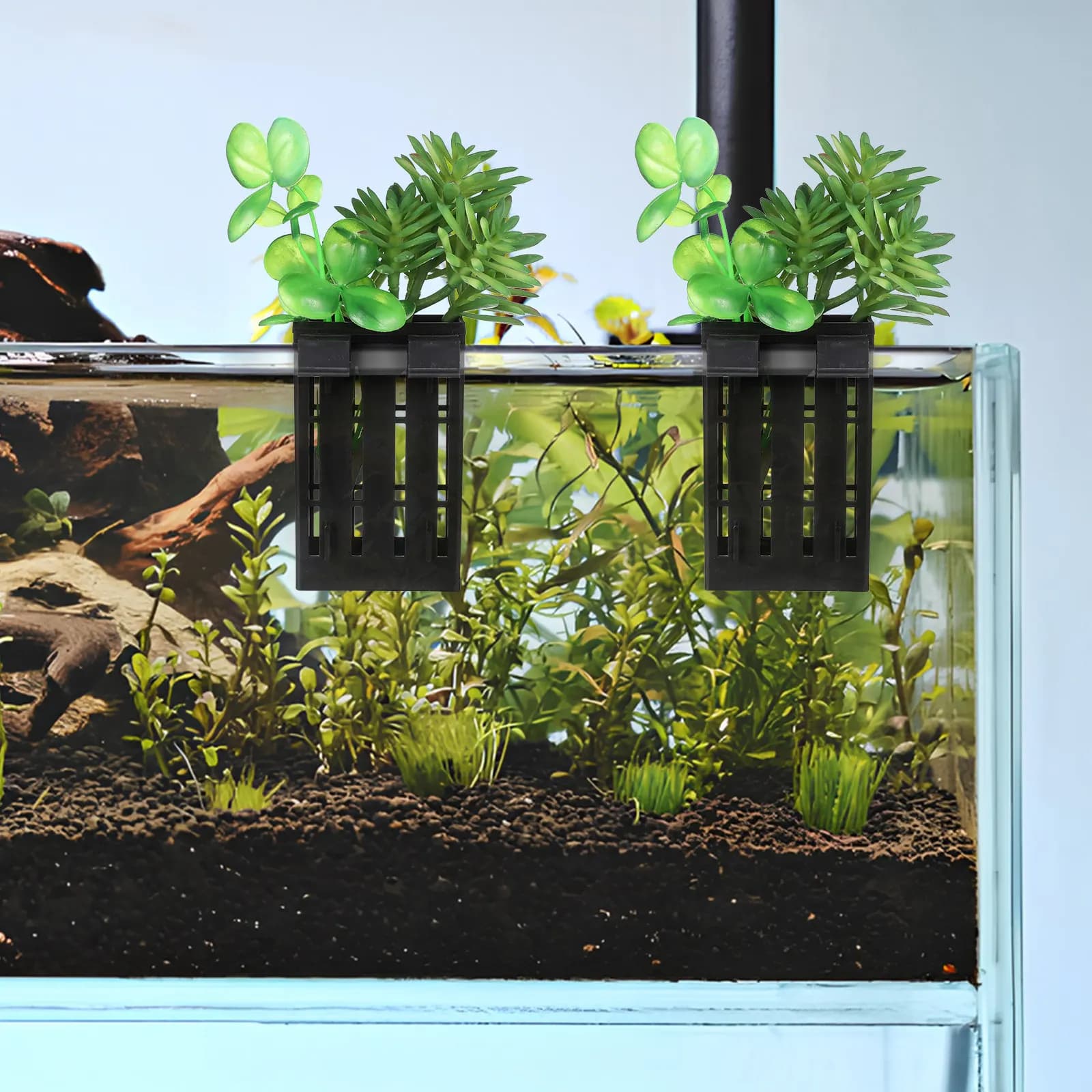10Pcs Fish Tank Hanging Plant Basket Aquarium Wall Mount Aquatic Plant Holder Pot Live Plants Container Aquarium Accessories