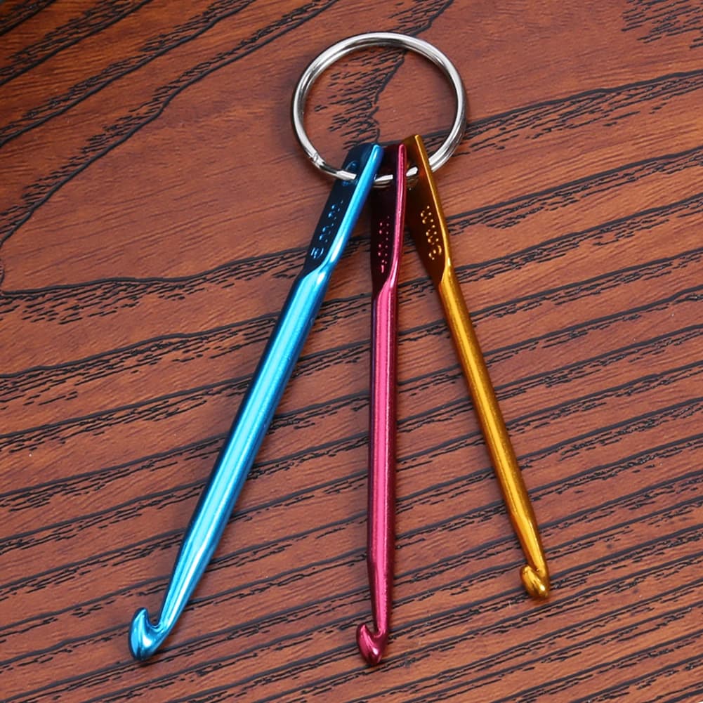 Kit di ferri da cucito in alluminio multicolore da 3 pezzi per cucire all'uncinetto Kit portatili fai da te per maglieria Mini per principianti adulti