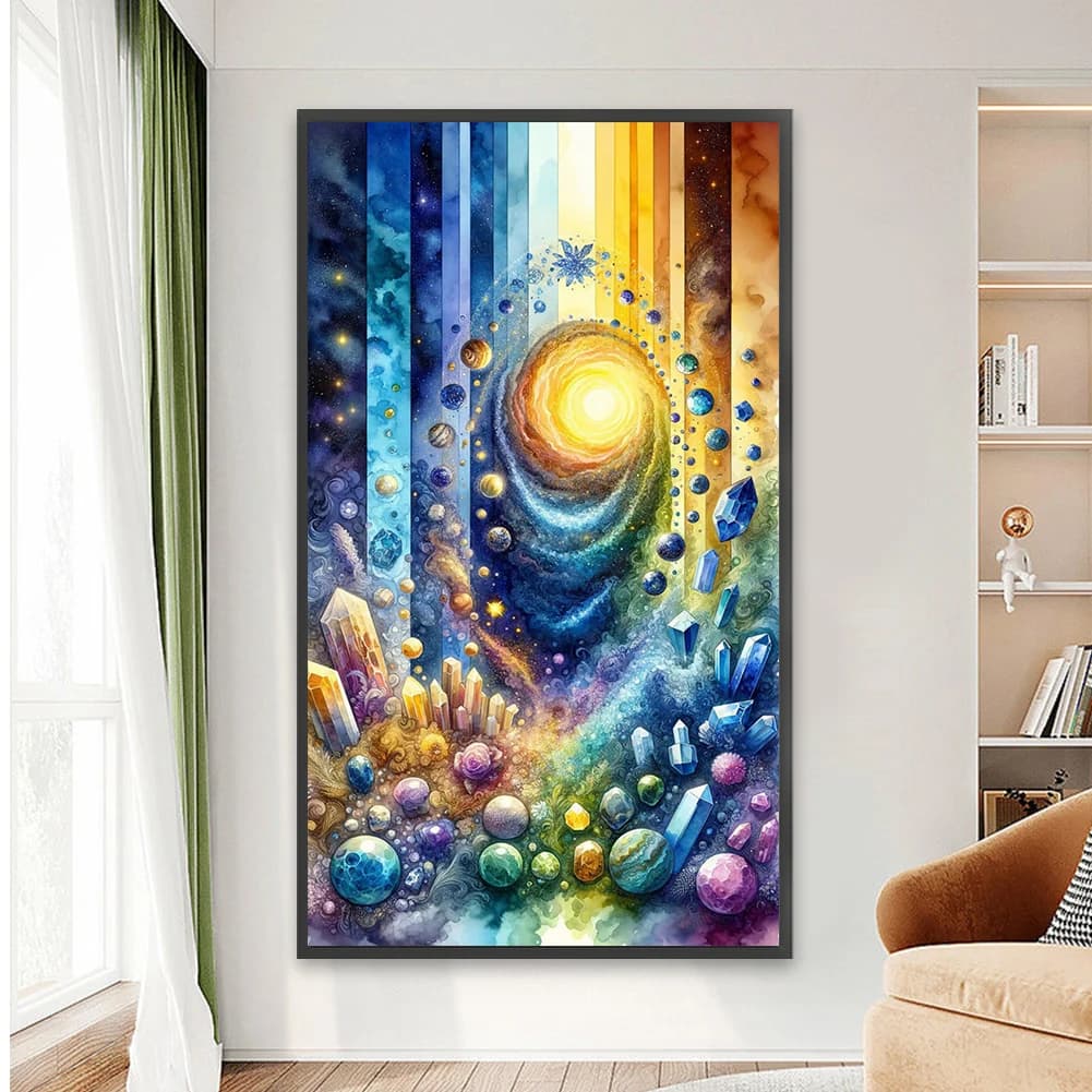 Kit di pittura diamante rotondo Mine 5D fai da te per la decorazione della parete di casa 40x70 cm