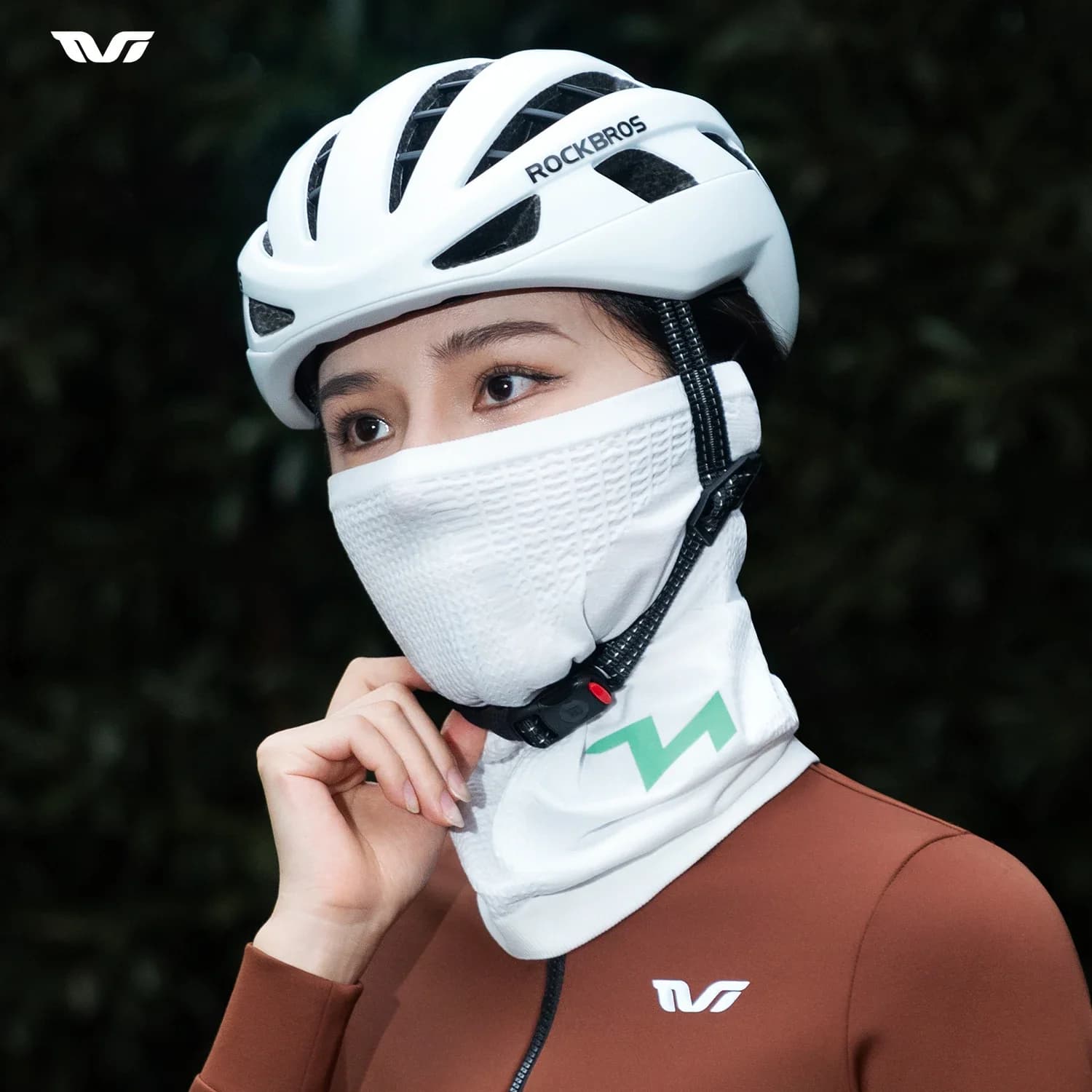 ROCKBROS TVI Sciarpa da ciclismo da donna Sciarpa da bicicletta elastica traspirante antivento adatta per maschera facciale stile pendolarismo in bicicletta