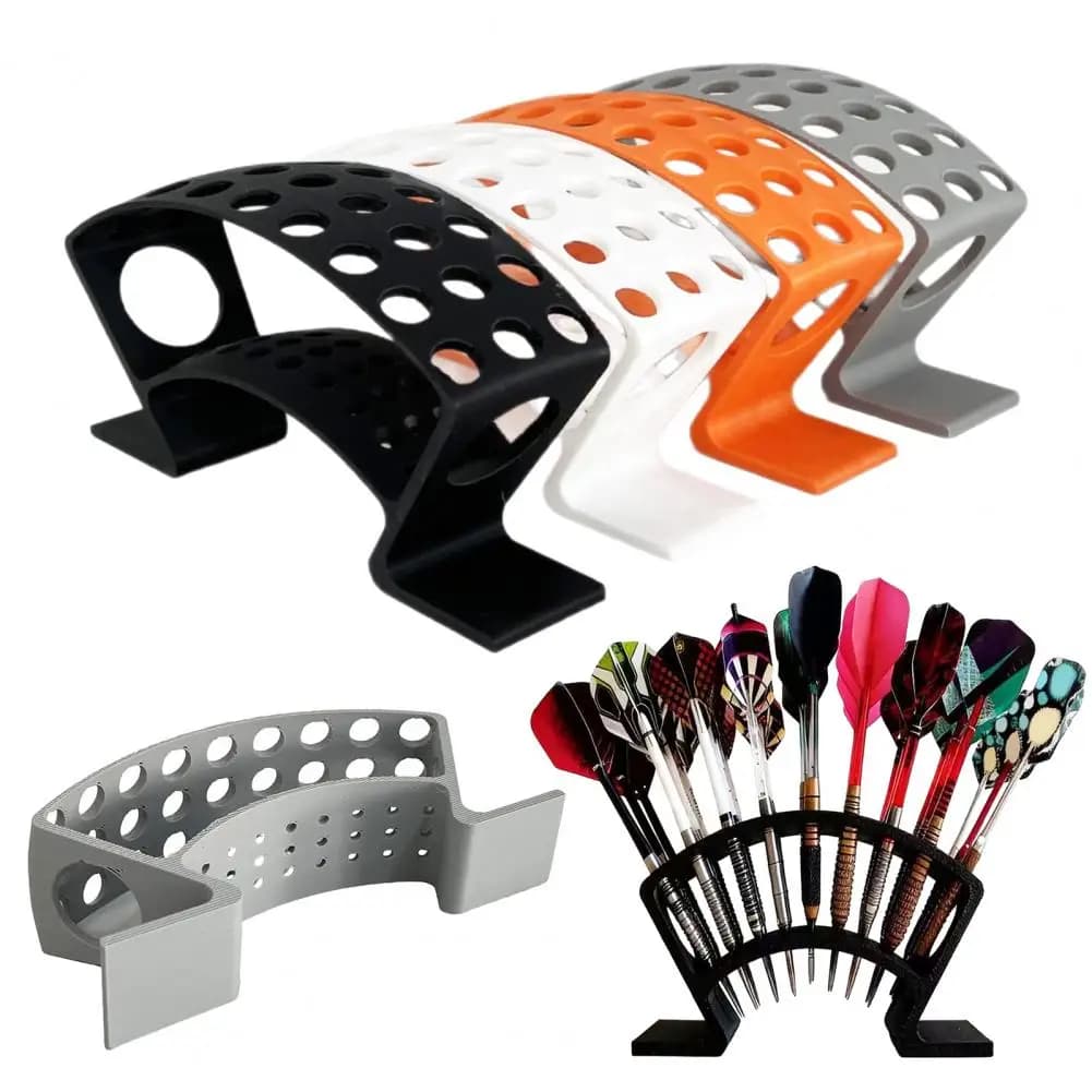 Supporto per Freccette Stampato in 3D per Scrivania, Mensola, Tavolo, Espositore per Freccette, Contiene 27 Freccette Completamente Assemblate con Punta in Acciaio o Morbida, 90%