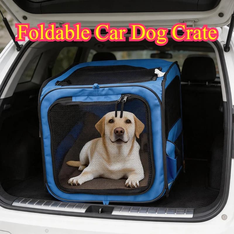 Large Portable Foldable Dog Crate Oxford Travel Pet Tent Car Kennel Outdoor Multi Function Soft Cage Carrier Vehicle Durable