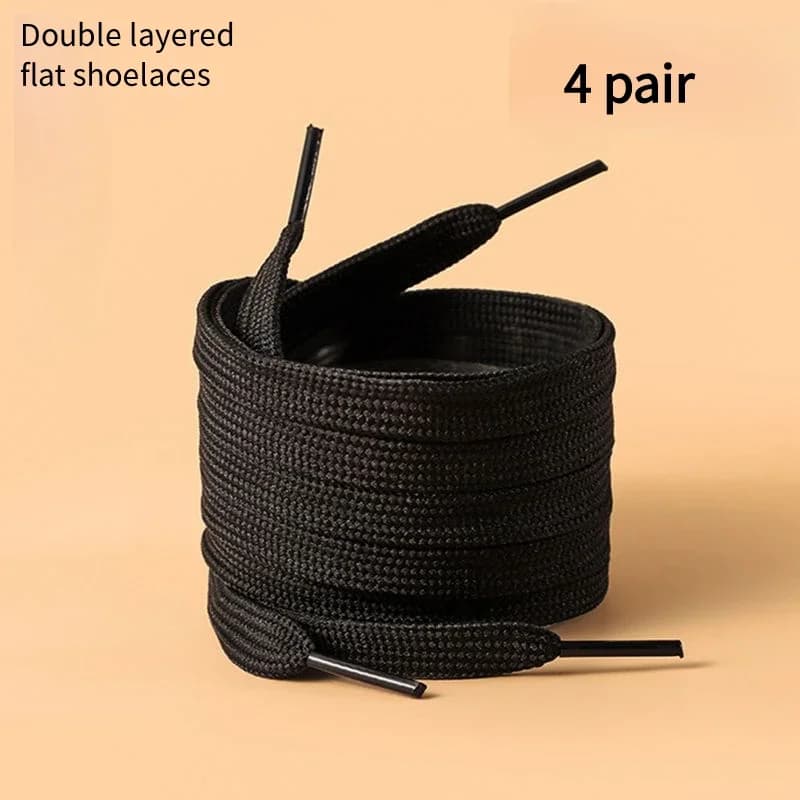 4 paia nuove scarpe da ginnastica casual lacci piatti corda lacci per scarpe doppi lacci per scarpe 100/120/140/160CM accessori per scarpe