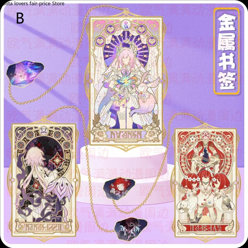 2026 Official Merch Honkai: Star Rail Cyrene As I've Written Oronyx Golden Descendant Tarot Oracle Cards Hollow Metal Bookmark
