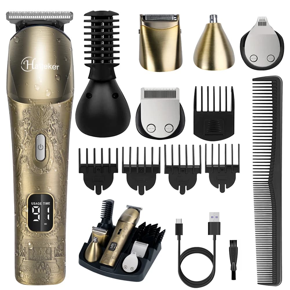 Hatteker 6 in 1 wireless rechargeable multifunction haircut baber haircut for men's haircut