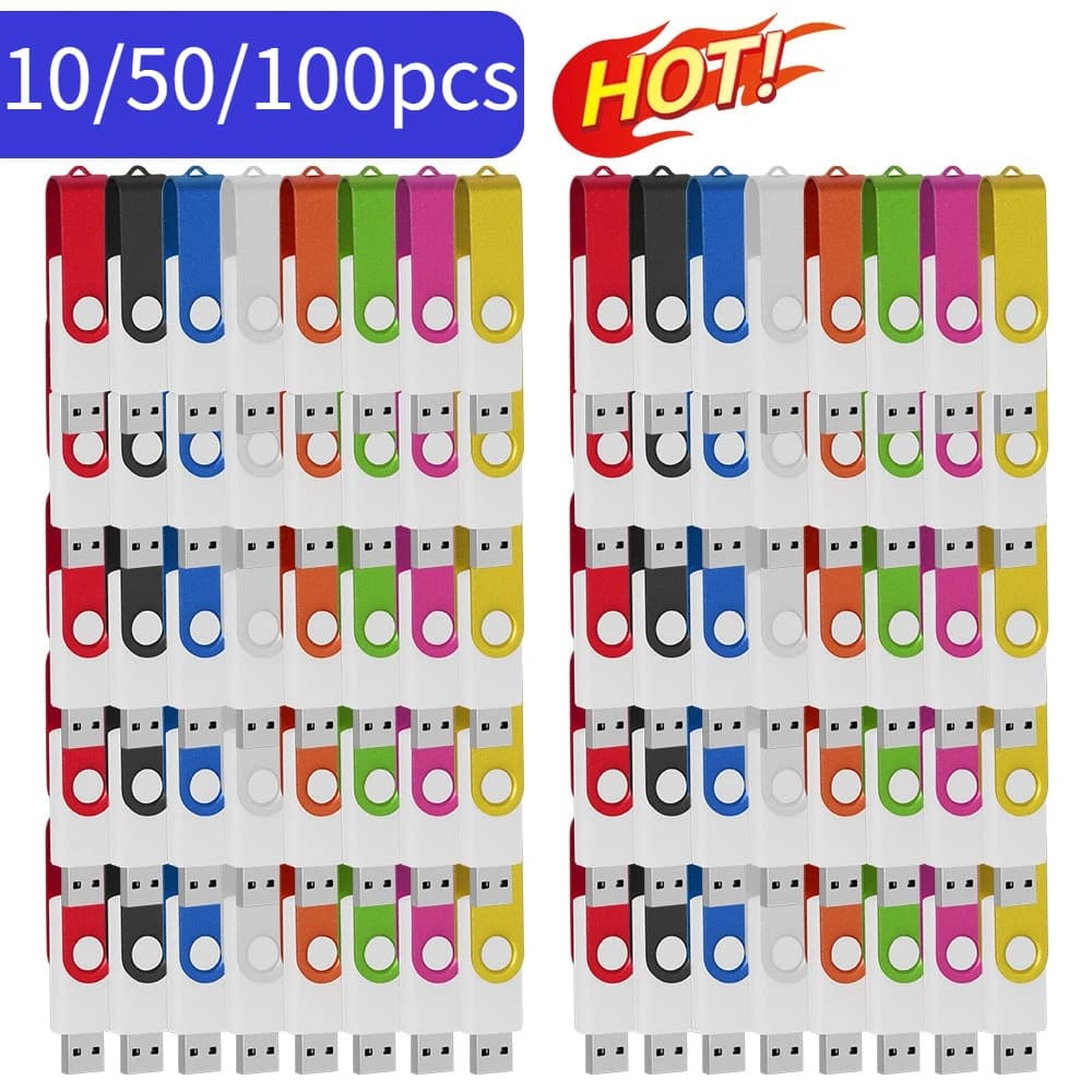 Lotto da 10/50/100 Pezzi Chiavetta USB 2.0 Pendrive 1GB 2GB 4GB 8GB 16GB 32GB 64GB 128MB Regalo