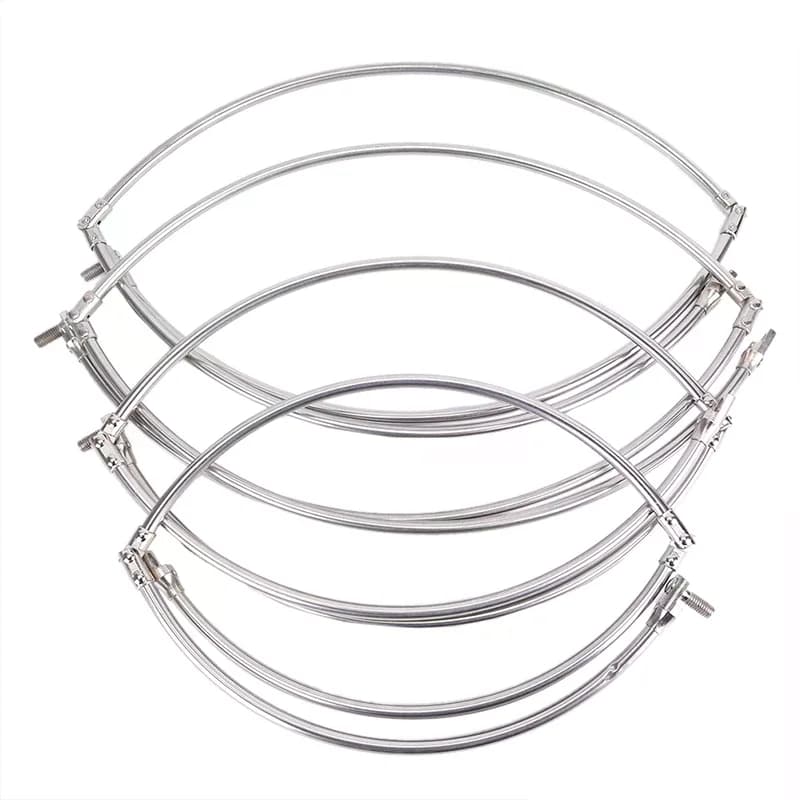 Stainless Steel Fishing Folding Net Brail Head Round Dipnet Tackle Accessory