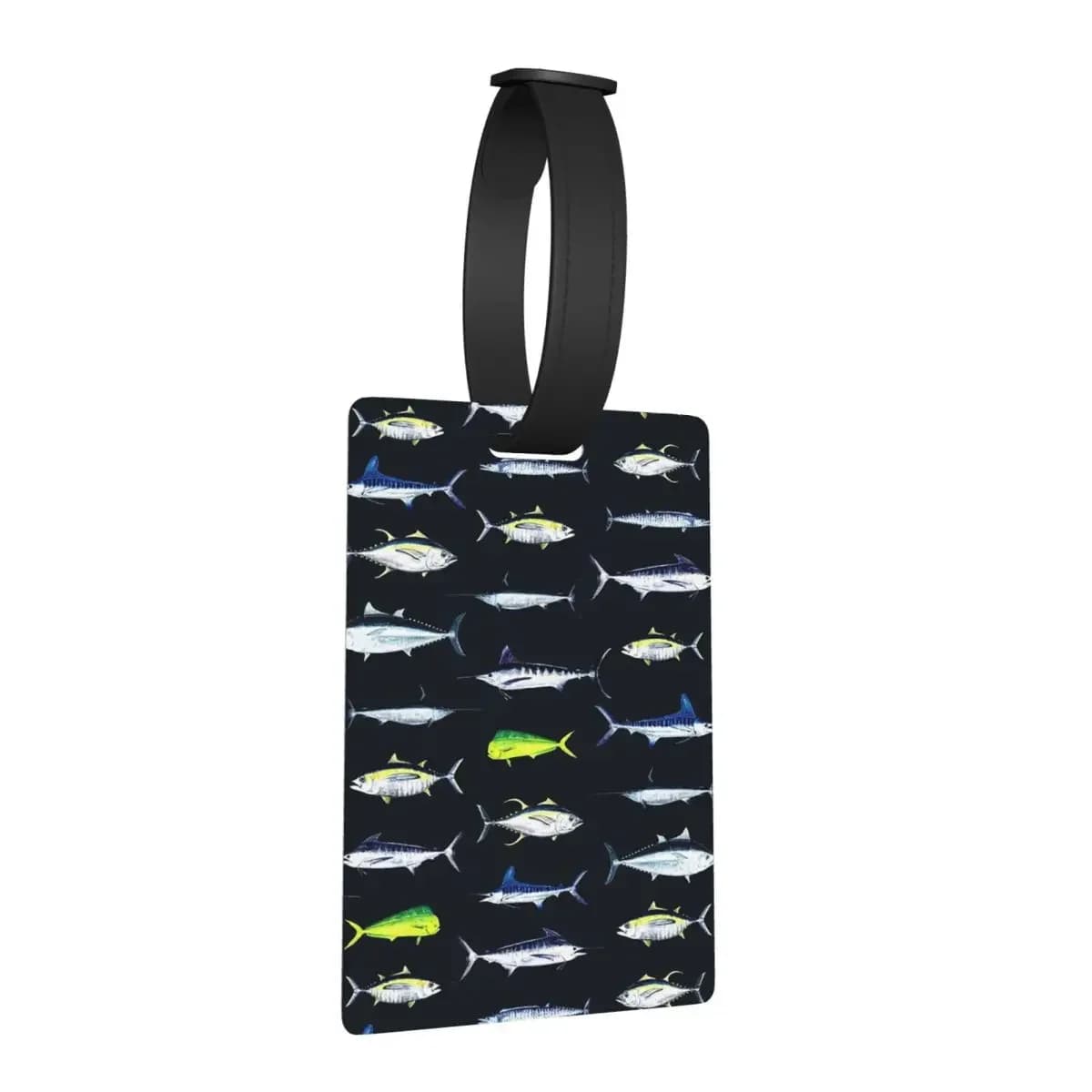 Modello SPORTFISH Blu navy scuro BlackYellowfin Tuna Etichette per bagagli Etichetta per bagagli d'imbarco per bagagli di moda Porta etichetta ID Nome Indirizzo
