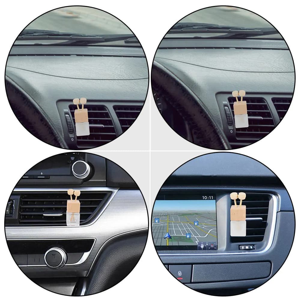 3Pcs Car Aroma Diffuser Bottle Wooden Lid Rotatable Clip Suitable for Air Vent Essential Oil Aromatherapy Car Air Freshener
