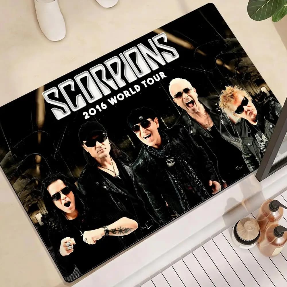 Anti-slip mat with S-ScoRpiOns Album Cover, Draining Mat in Rapid Drying Diatomite for Bathroom, Kitchen and Entrance