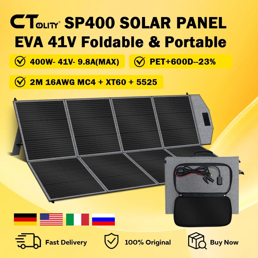 CTOLITY SP400 Pannello solare portatile 400W 41V Generatore di caricabatterie solare flessibile IP65 Caming Centrale elettriche per camper Campeggio Off Gird
