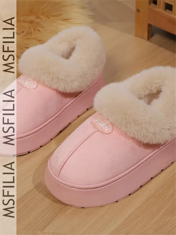 Msfilia Winter Eva Bag Heel Thick Soled Cotton Shoes For Couples At Home, Fashionable And Warm Shoes For Indoor And Outdoor Use