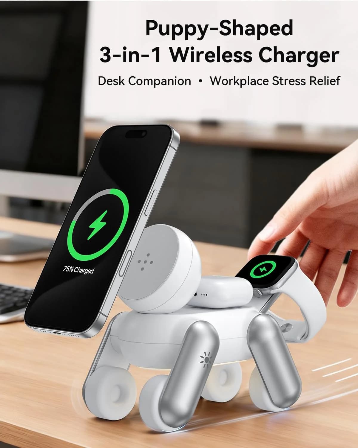 3 in 1 Charging Station for Apple Devices, Magnetic Wireless Charger Compatible with for iPhone 17-12,Apple Watch & Airpods