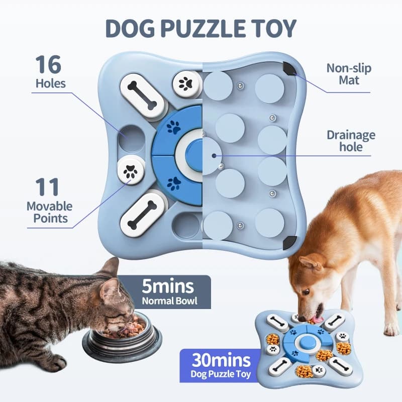 Giocattolo per Animali Domestici, Dispenser di Cibo Interattivo per Cuccioli, Ciotola Antiscivolo per Alimentazione Lenta, Gioco Educativo per Addestramento