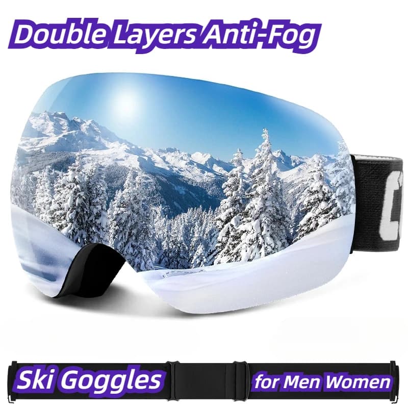 Occhiali da sci Occhiali da neve invernali per sport Doppi strati Antiappannamento Occhiali da snowboard da neve per uomo Donna Maschera da sci di protezione
