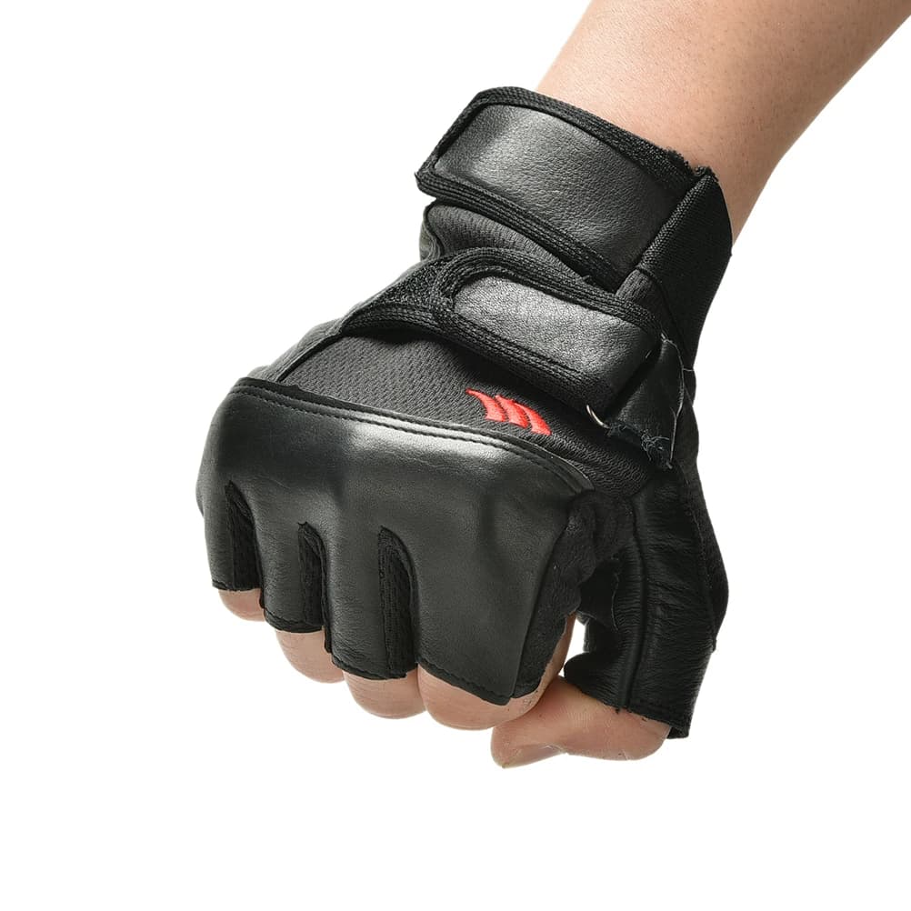 Men's leather gloves for weight lifting, gym, workout, sports, fitness, sports car