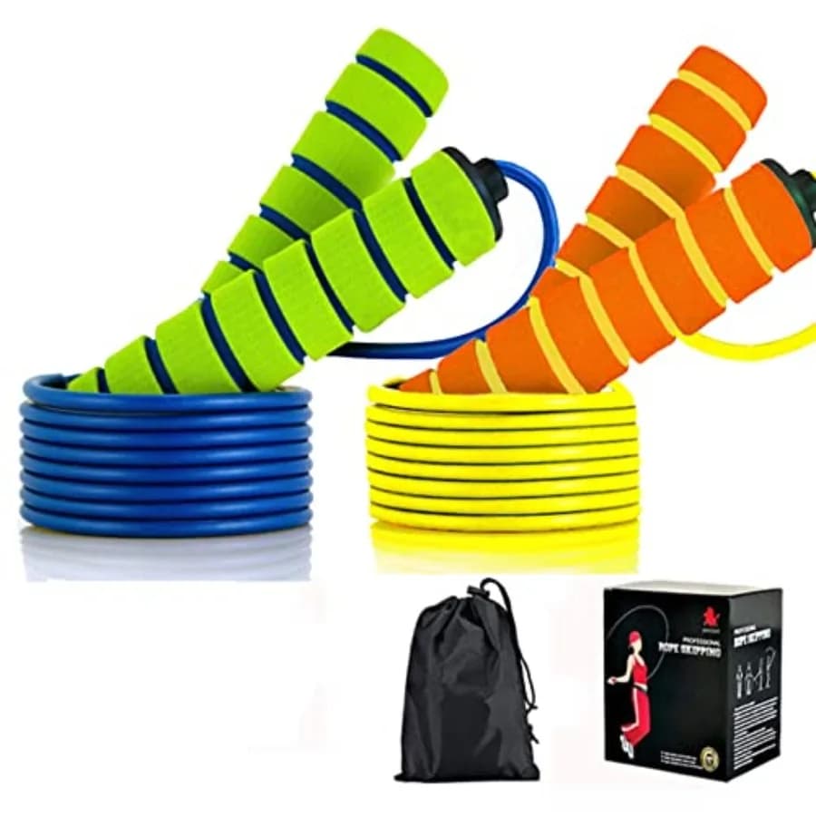 Corda per saltare, corda per saltare leggera e regolabile, confezione da 2, corda per saltare resistente per il fitness, corda per saltare veloce per donna