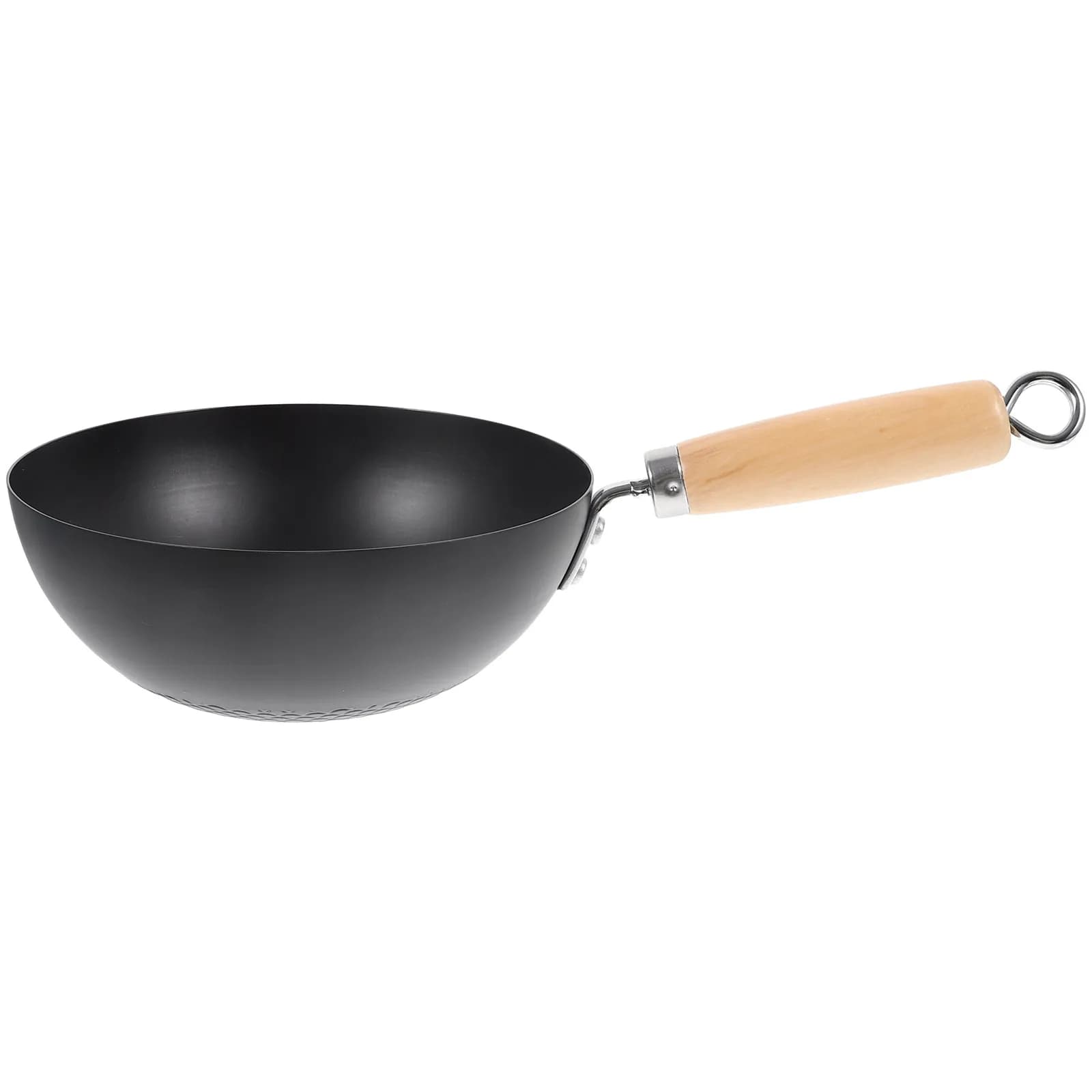 Piccola Padella Wok in Ferro Antiaderente, Utensile da Cucina Stile Giapponese, Pentola per Cucinare Domestica con Fondo Rotondo