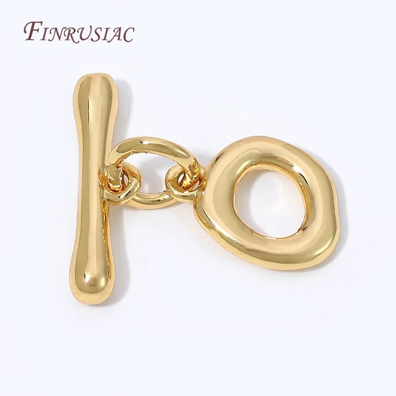 18K Gold Plated Irregular Oval OT Toggle Clasp,Smooth T Bar Clasp For Necklace Bracelet DIY Jewelry Making Connector Findings