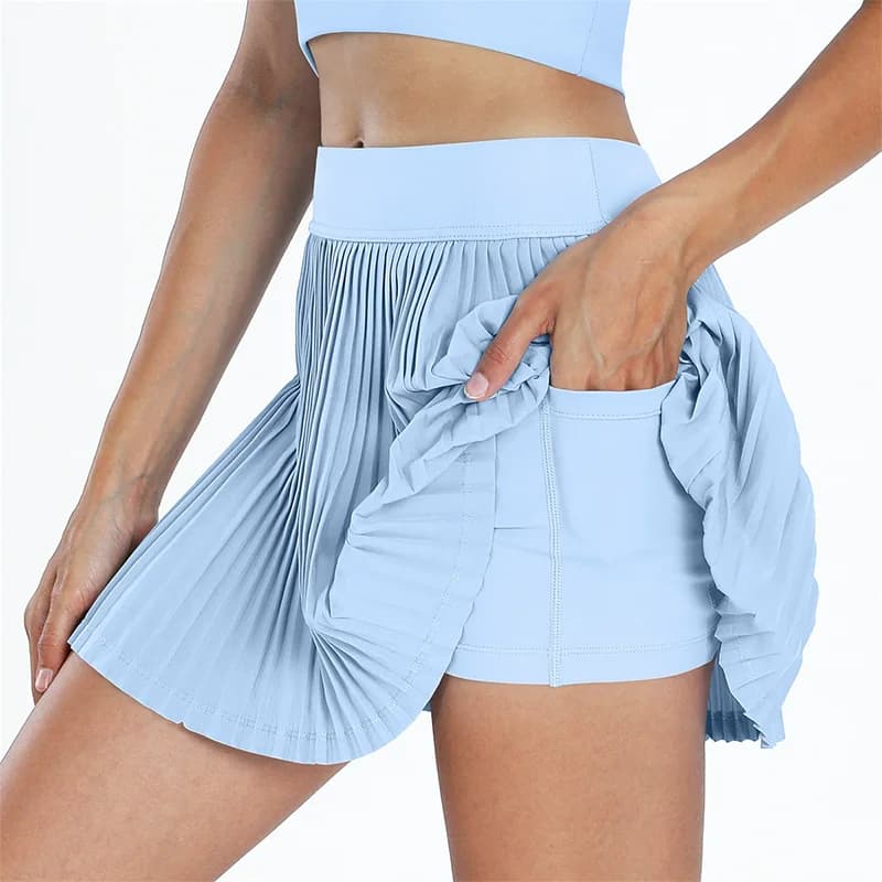 Gonna Corta Sportiva Plissettata Traspirante da Donna, Asciugatura Rapida, per Tennis e Yoga, Moda Trendy per Fitness